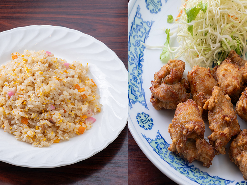 唐揚げ定食+チャーハン